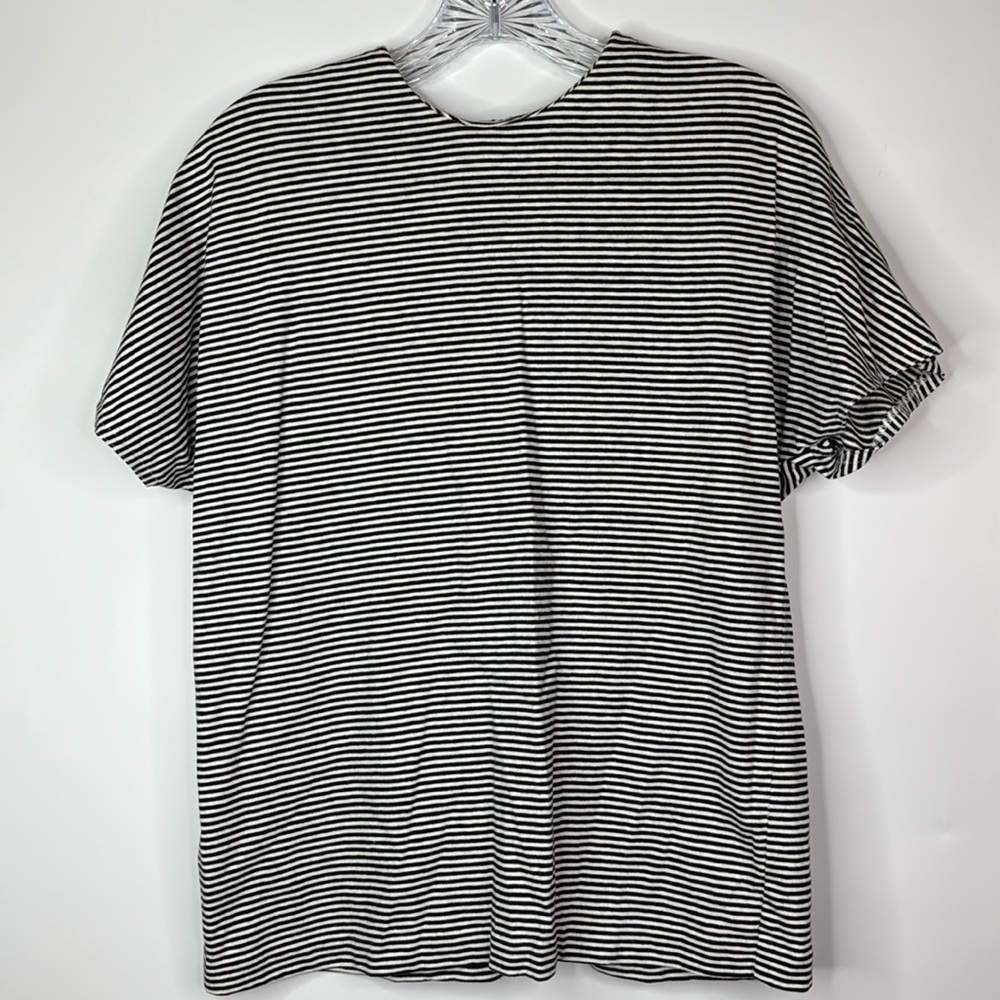 Vintage Robbie Sport Black White Striped Tshirt Size Small USA